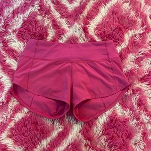 Lululemon Speed Ups Size 0 Sonic Pink 2.5 Inch Shorts